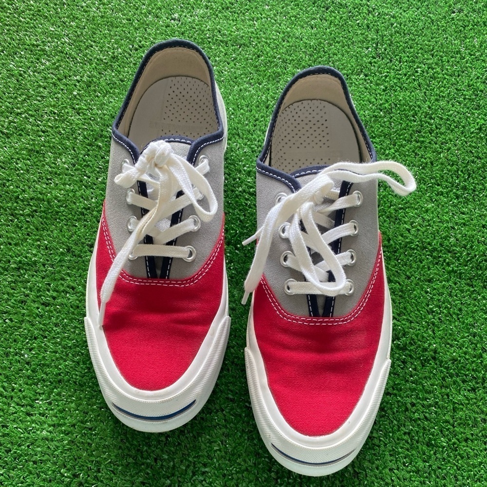 Converse Jack Purcell Low Top Red Gray OHIO STATE Deck Shoes Men 6M Women's